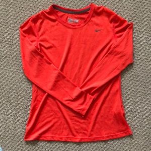 Nike Dri-fit orange long sleeve top